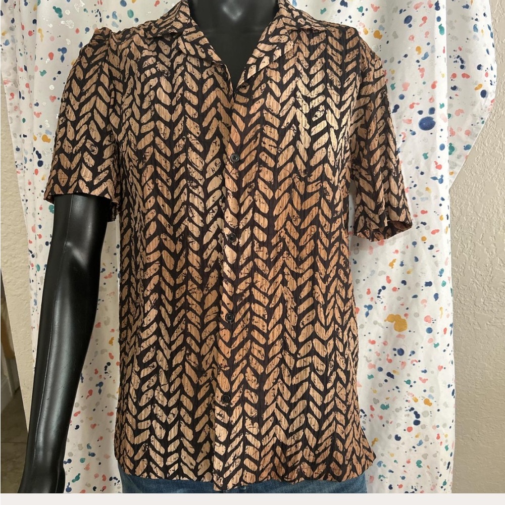 Zara button down dressy short sleeve mens Shirt